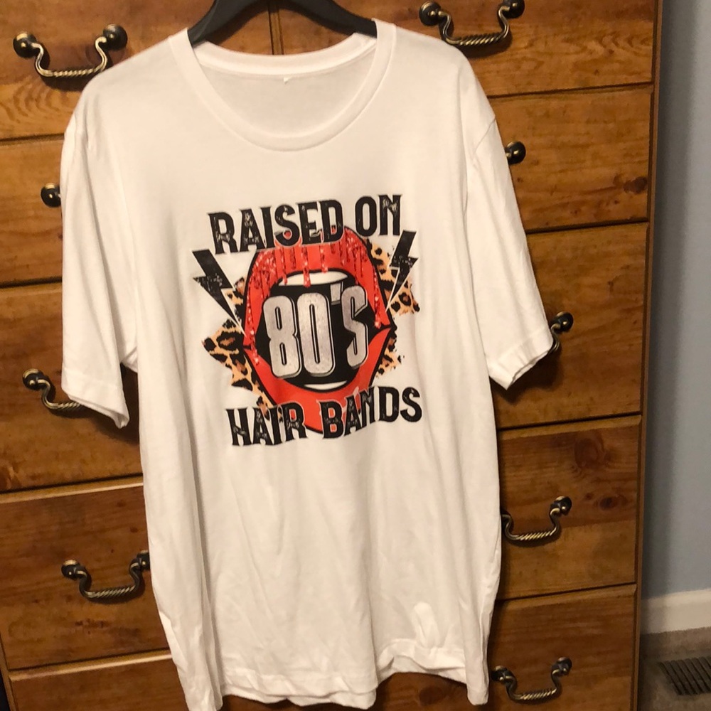 Women’s oversized t-shirt Raised on 80s Hair Bands XL